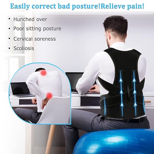 Free Size Posture Corrector For Men And Women Back Support Belt Back Pain Back Straight And Shoulder Support Belt (Universal Size)