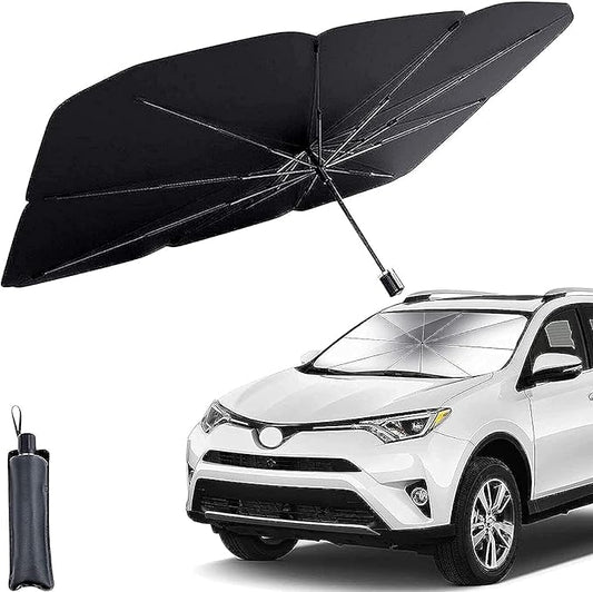 Car Sun Shade Windshield Cover, Umbrella Windshield Sun Shade for Car Front Window，Sun Protection & Heat Insulation Foldable Sun Shade，Full Cover Sun Shade for Most Vehicles