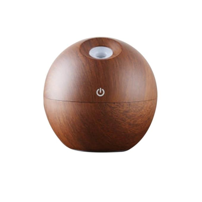 Magic Wooden Round Cool Mist Humidifiers Essential Oil Diffuser Aroma Air Humidifier with Led Night Light Colorful Change for Car, Office, humidifiers for home, air humidifier for room(Multi)