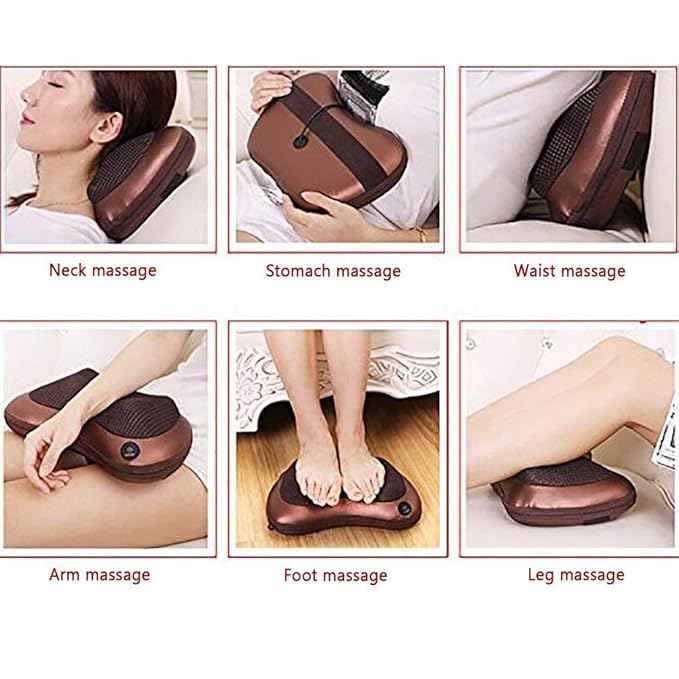 Massager Pillow | Electric Massager Pillow for Car with 3 Mode Settings Neck Massager with Deep Tissue Kneading Electric Neck Massage Pillow for Back Neck Shoulders