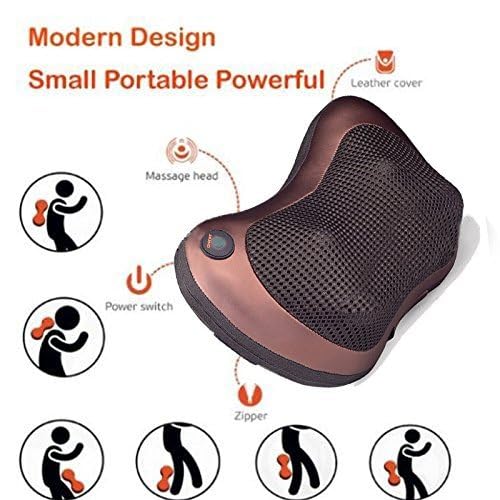 Massager Pillow | Electric Massager Pillow for Car with 3 Mode Settings Neck Massager with Deep Tissue Kneading Electric Neck Massage Pillow for Back Neck Shoulders