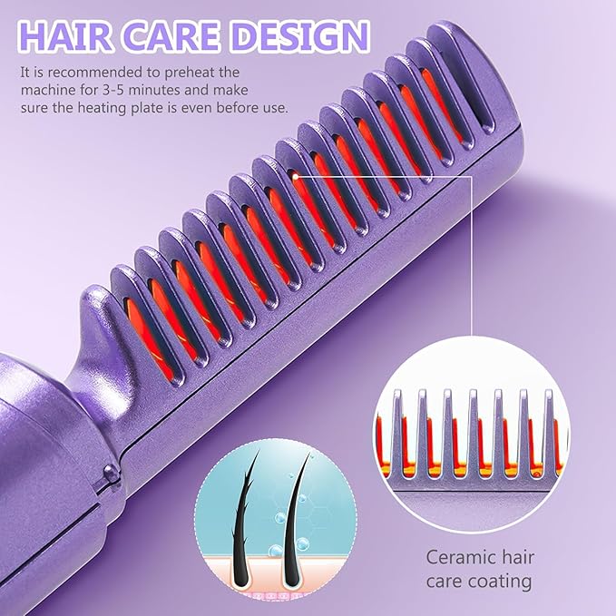 Rechargeable Wireless Hair Straightener Comb Brush for women | 3 Gear Control - Intelligent Shutdown, Hair Styler & Straightener Machine