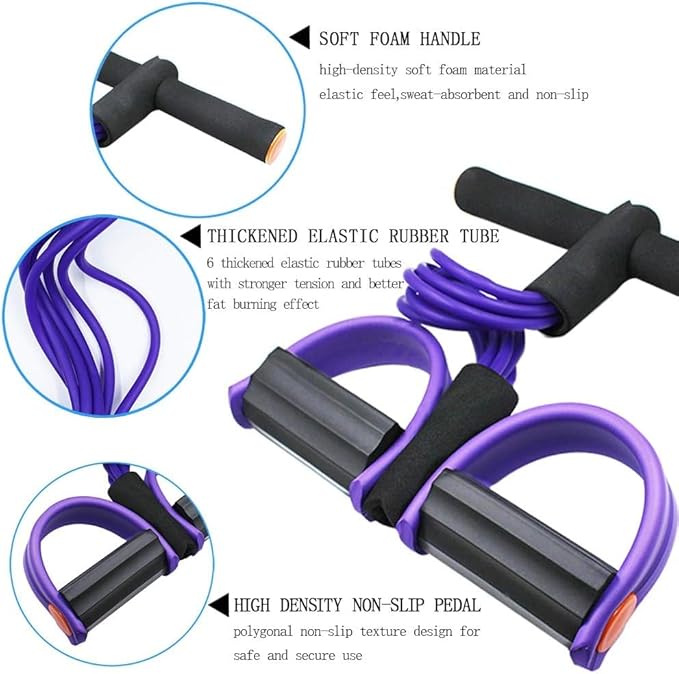 Yoga Pedal Pull Reducer Puller Resistance Band, Crossfit Exercise Fitness Tummy Body Building Equipment, for Abdomen/Waist/Arm/Leg Stretching Slimming Training