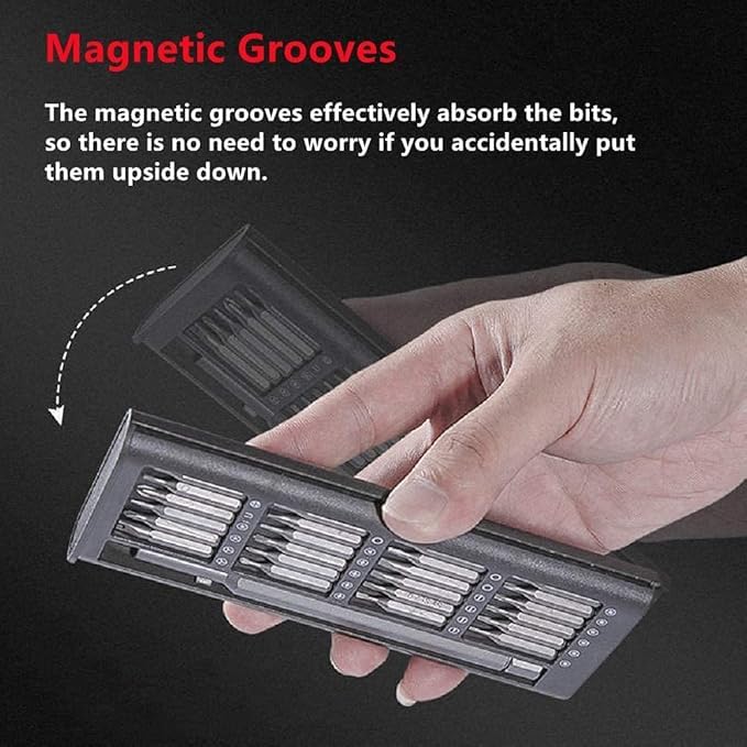 Screwdriver Set, 24 in 1 Precision Magnetic Alloy Steel Repair Tool Kit Set, Precision Mechanics Tool Set, Precision Screwdriver Bit Set for Watches