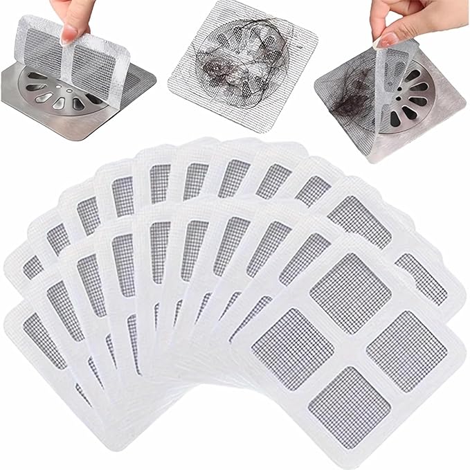 Disposable Shower Drain Cover Hair Catcher Shower Drain Mesh Stickers, Bathroom, Laundry, Bathtub, Kitchen Shower Drain Floor Sink Strainer Filter ((30 Pcs))