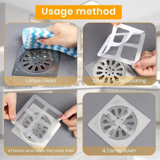 Disposable Shower Drain Cover Hair Catcher Shower Drain Mesh Stickers, Bathroom, Laundry, Bathtub, Kitchen Shower Drain Floor Sink Strainer Filter ((30 Pcs))