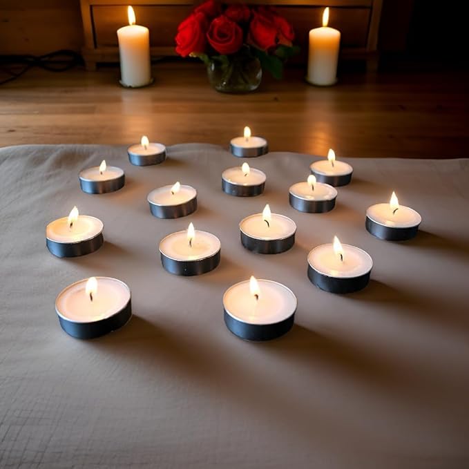 50 pcs Tea Lights Candles for Home Décor